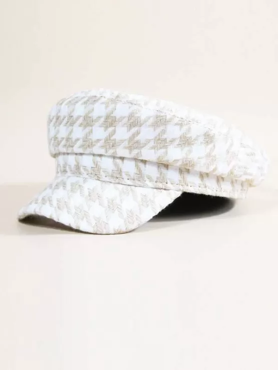 Houndstooth Pattern Baker Boy Cap