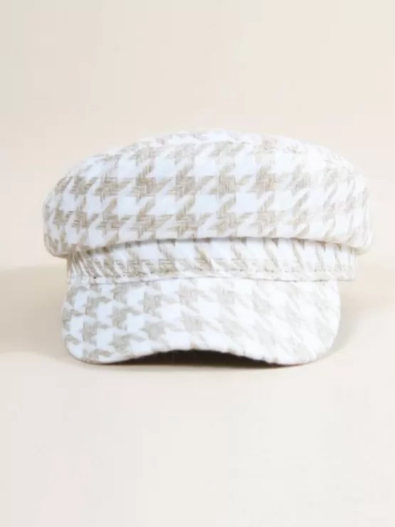 Houndstooth Pattern Baker Boy Cap - Image 2