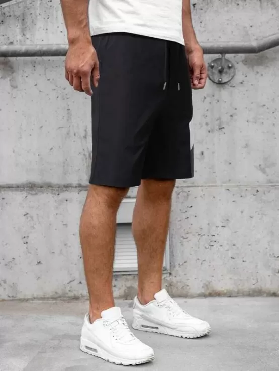 Men Color Block Drawstring Waist Shorts - Image 3