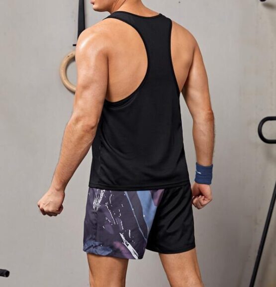 Men Reflective Basketball Bull Print Sports Tank Top - Image 2