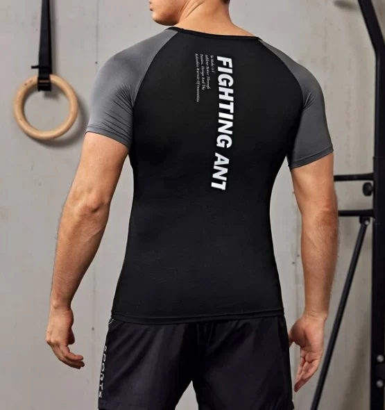 Men Letter Graphic Raglan Sleeve Sports Tee