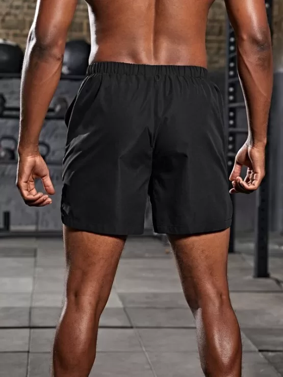 Men Slit Hem Graphic Print Shorts - Image 2