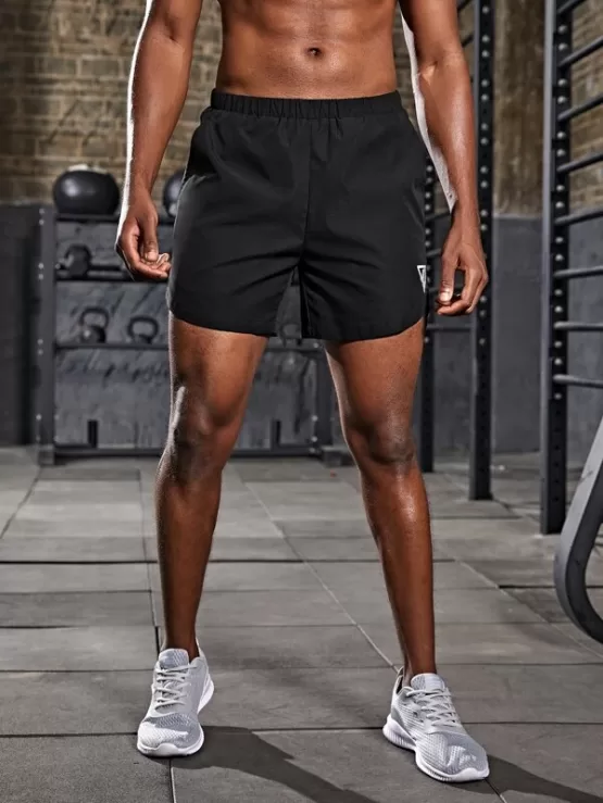 Men Slit Hem Graphic Print Shorts - Image 3