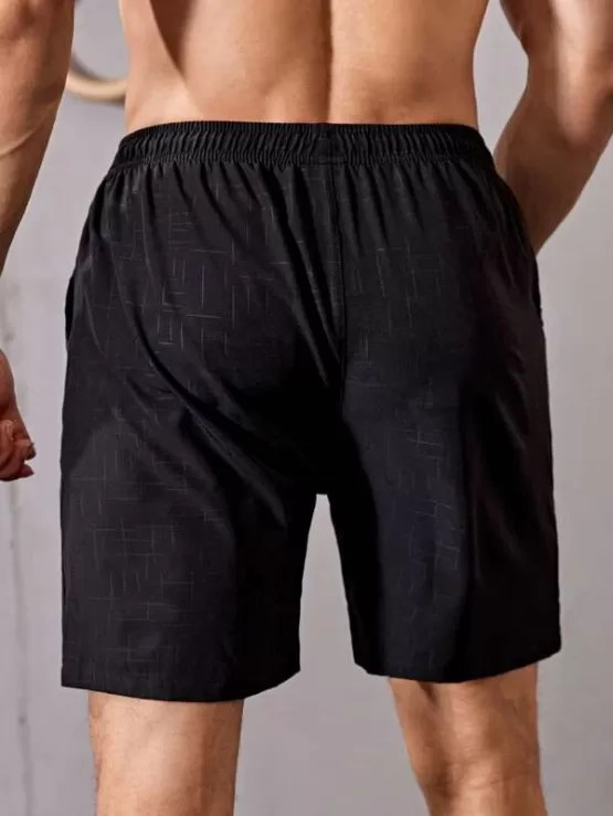 Men Solid Drawstring Sports Shorts - Image 2