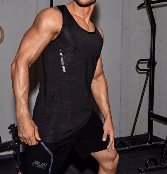 Men Letter Graphic Neck Sports Tank Top