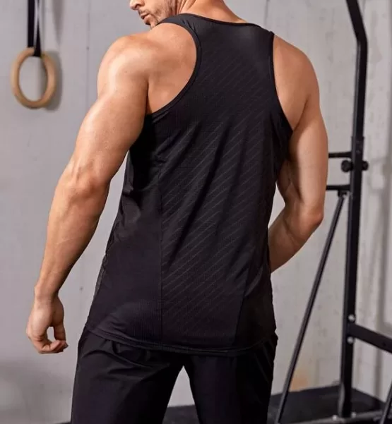 Men Letter Graphic Neck Sports Tank Top - Image 3