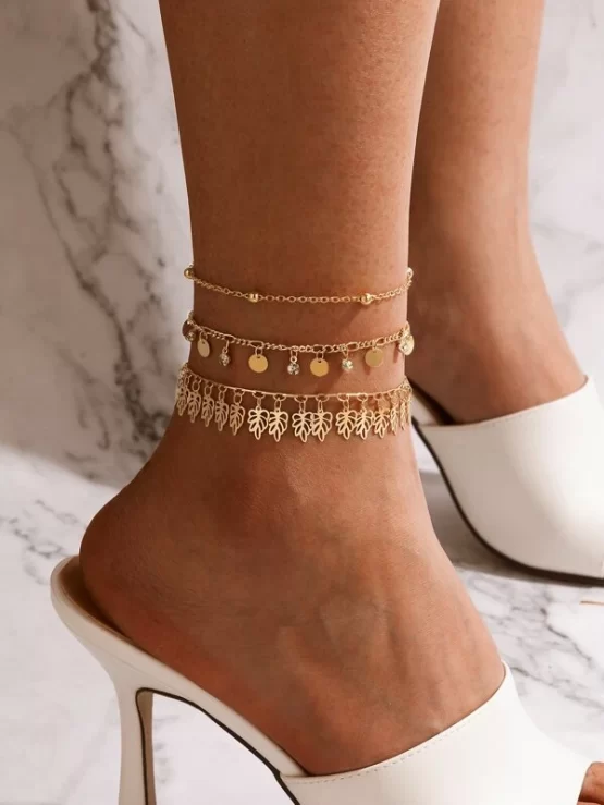 Two fantastic Gold pieces Alloy Anklet