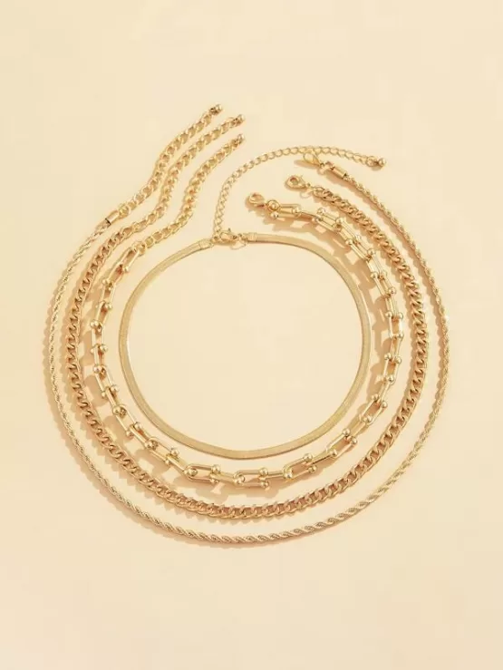 Four pieces Simple Gold Necklace - Image 2