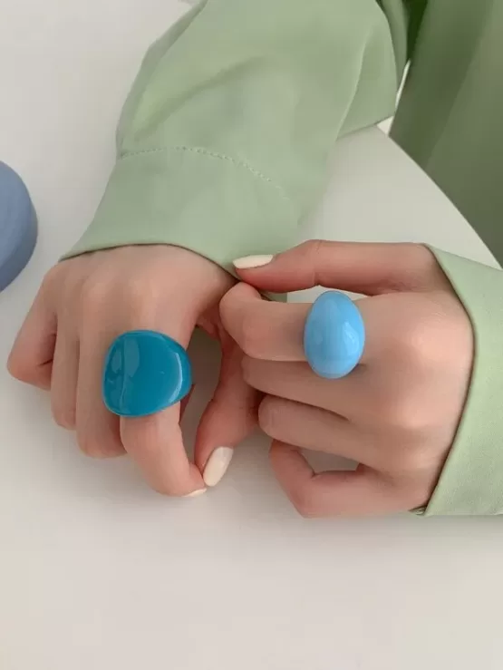 Two pieces Simple Resin Ring - Image 2