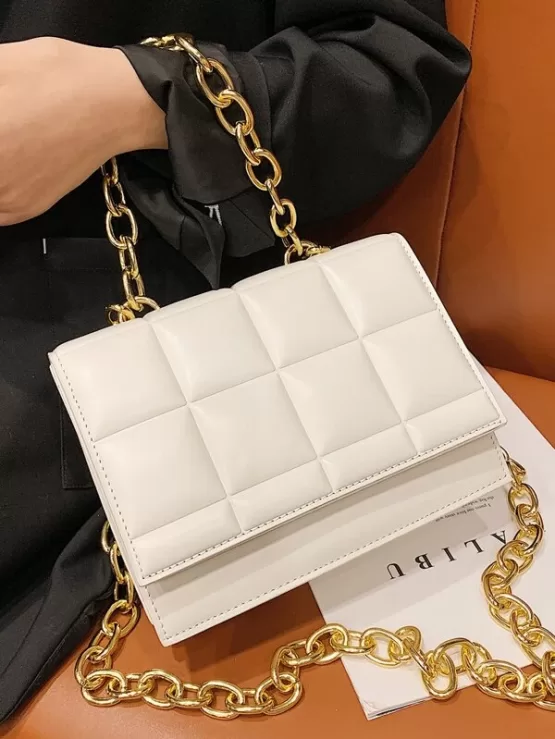 Stitch Detail Chain Shoulder Bag - Image 5