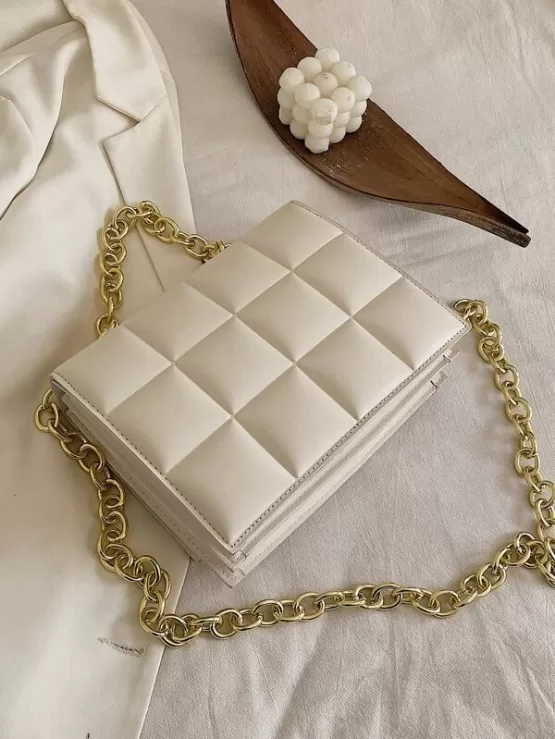 Stitch Detail Chain Shoulder Bag - Image 6