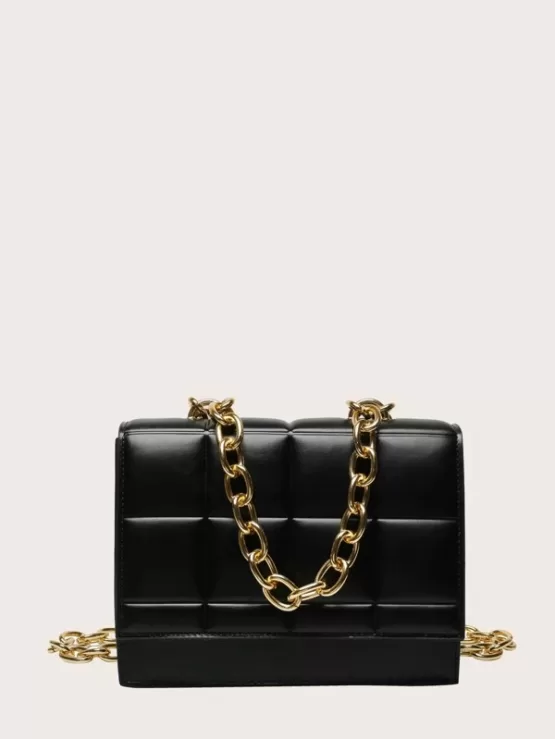 Stitch Detail Chain Shoulder Bag - Image 9