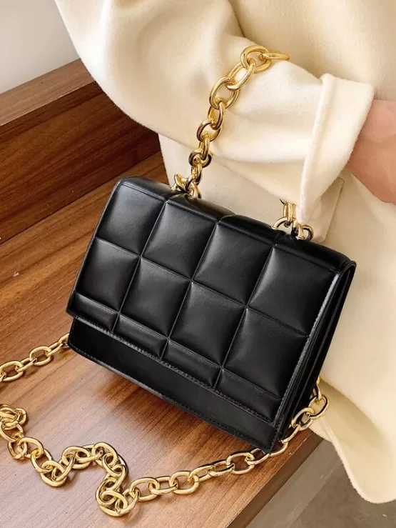 Stitch Detail Chain Shoulder Bag - Image 8