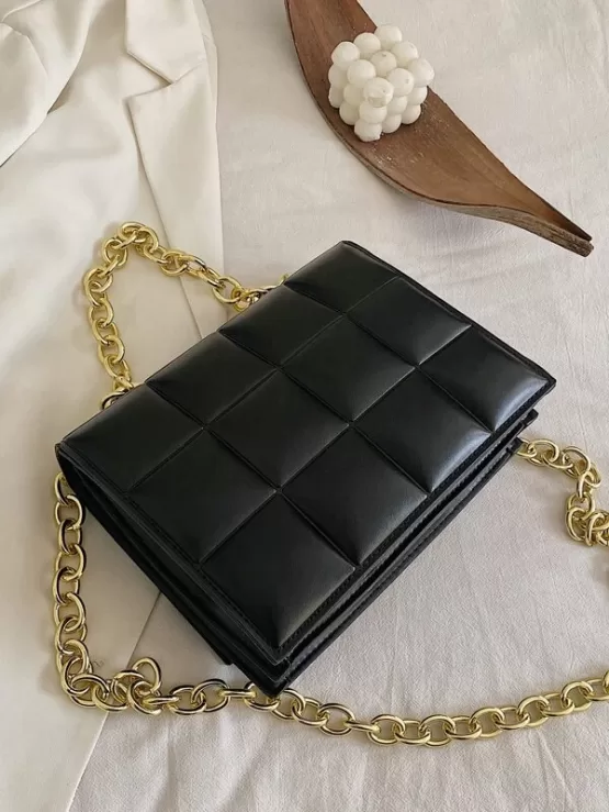 Stitch Detail Chain Shoulder Bag - Image 7
