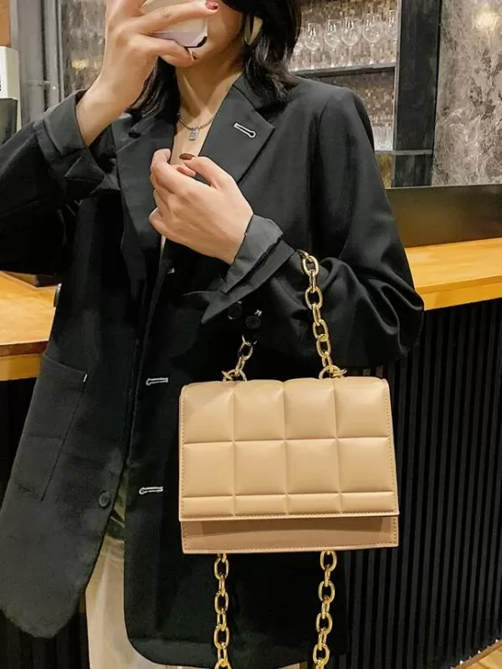 Stitch Detail Chain Shoulder Bag
