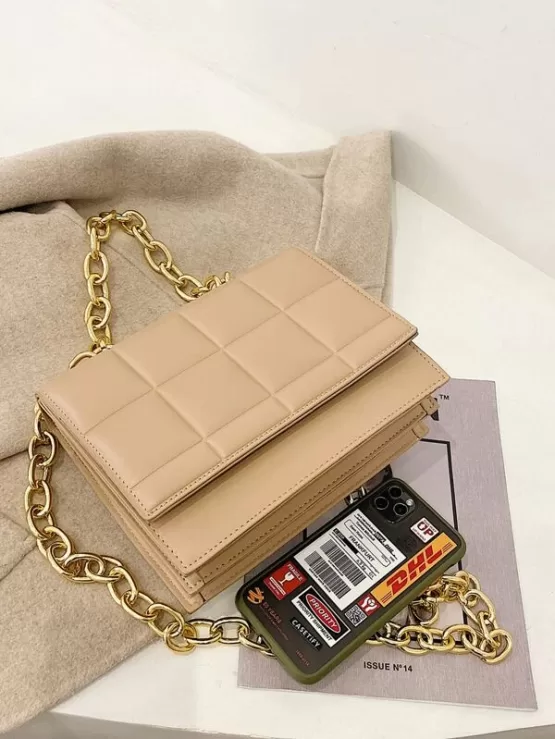 Stitch Detail Chain Shoulder Bag - Image 3