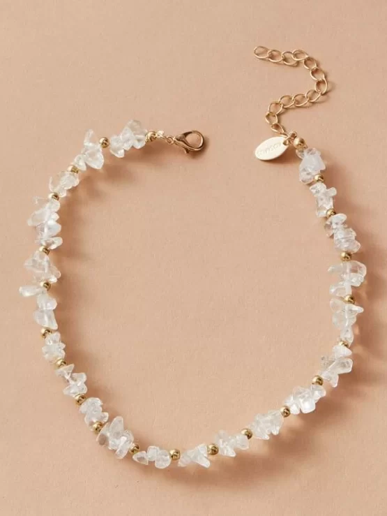 1 piece Transparent Stone Decor Necklace - Image 2