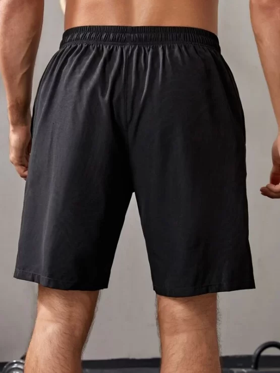Men Slant Pocket Drawstring Waist Sports Shorts - Image 2