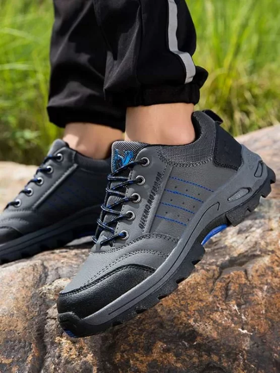 Men Minimalist Lace-up Front Hiking Shoes - Image 3