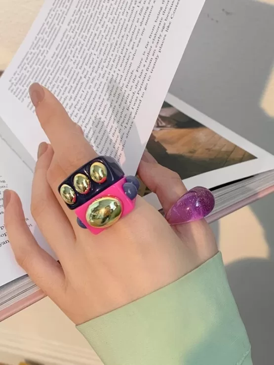 Three pieces Resin Design Ring - Image 2