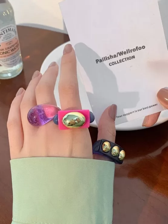 Three pieces Resin Design Ring - Image 3