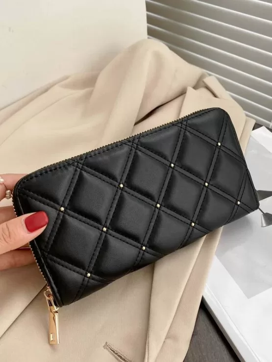 EMERY ROSE Zipper Around Quilted Long Wallet - Image 4