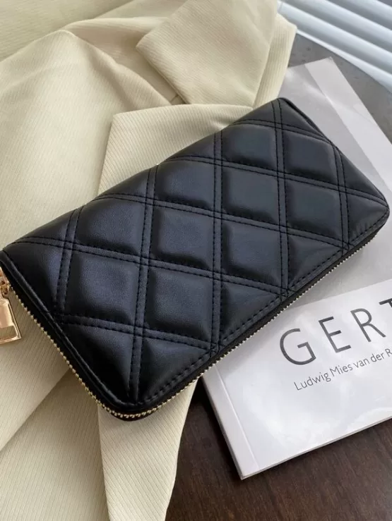 EMERY ROSE Zipper Around Quilted Long Wallet - Image 5