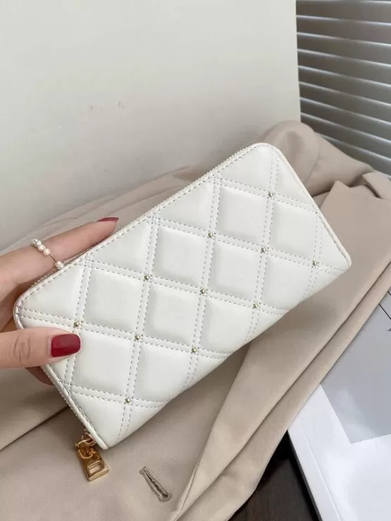 EMERY ROSE Zipper Around Quilted Long Wallet