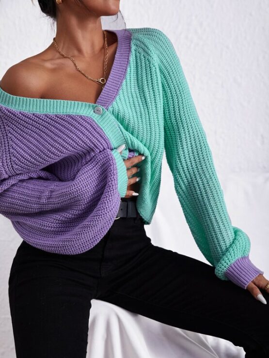 Fantastic  Two Tone Raglan Sleeve Cardigan - Image 3