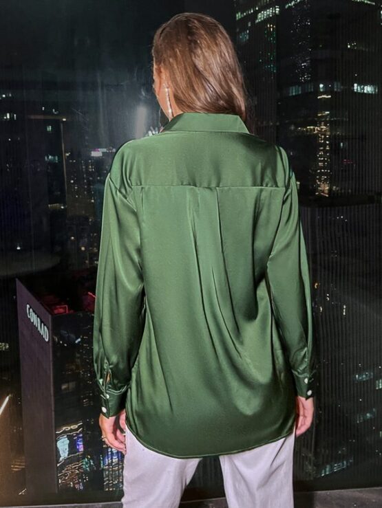 Fantastic  Satin Button Up Blouse - Image 2