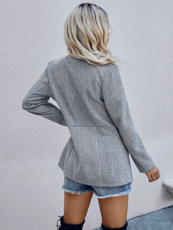 Herringbone Single Breasted Overcoat - Image 2