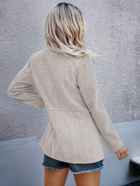 Herringbone Single Breasted Overcoat - Image 8