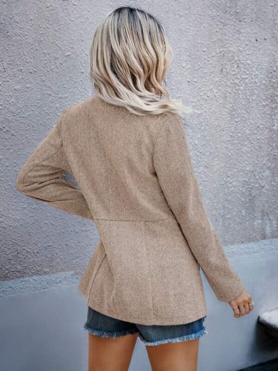 Herringbone Single Breasted Overcoat - Image 6