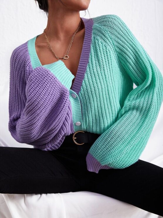 Fantastic  Two Tone Raglan Sleeve Cardigan - Image 4