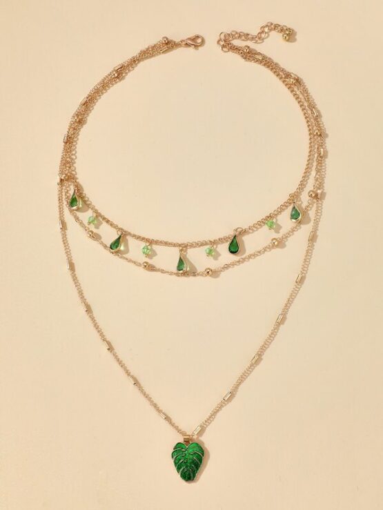 Water Drop Tassel Layered Necklace - Image 3