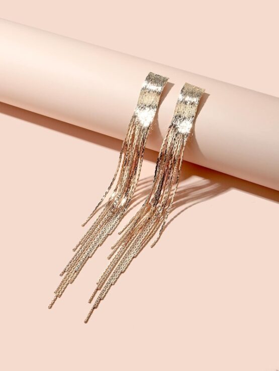 Metal Tassel Gold Glamorous Earring - Image 2