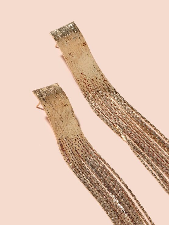 Metal Tassel Gold Glamorous Earring - Image 3