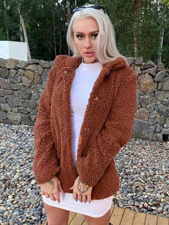 Eilly Bazar Open Front Teddy Coat - Image 3