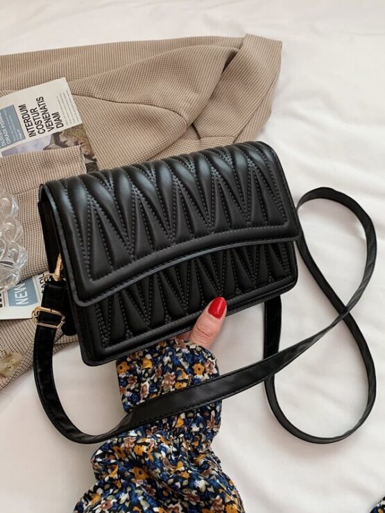 Quilted Flap Crossbody Bag - Image 3