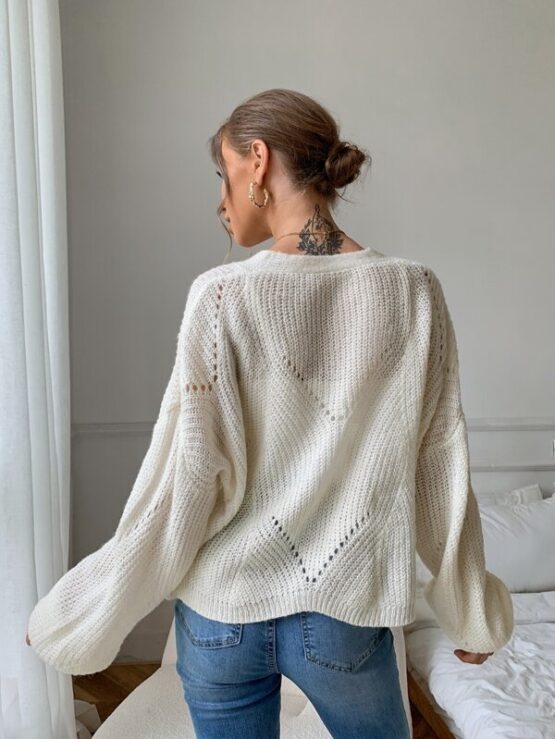Button Front Drop Shoulder Cardigan - Image 2