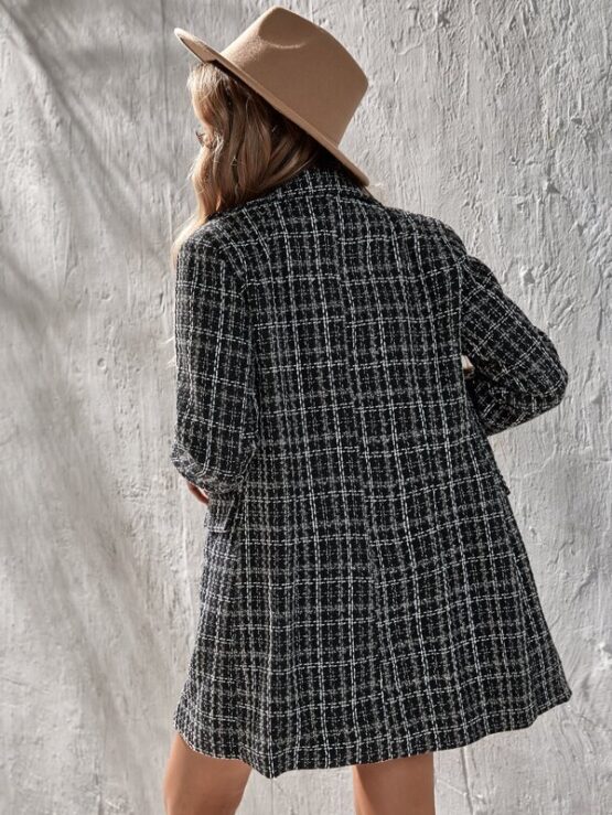 Plaid Double Button Overcoat - Image 2