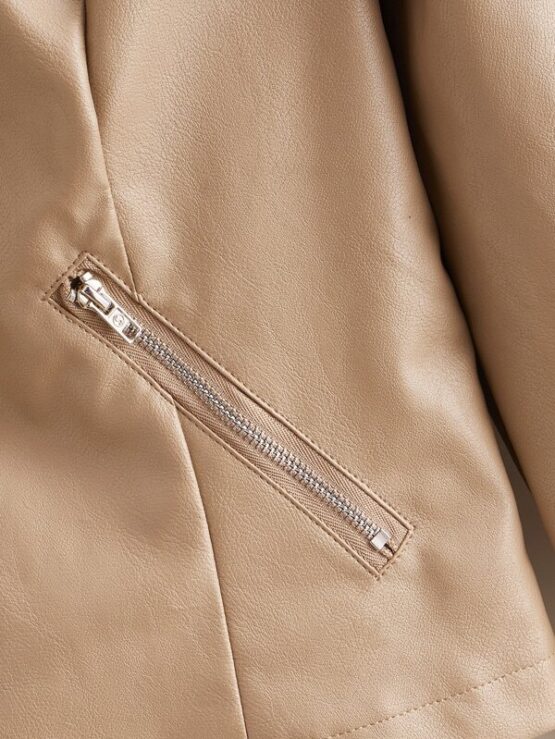 Fantastic Zip Detail PU Leather Jacket - Image 6