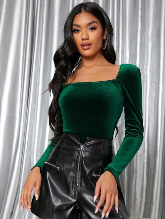 Fantastic  Square Neck Velvet Tee - Image 3