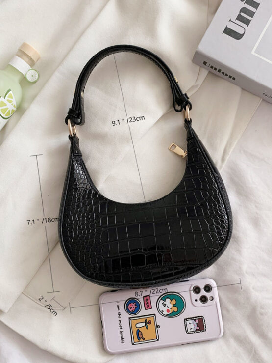 Croc Embossed Baguette Bag - Image 2