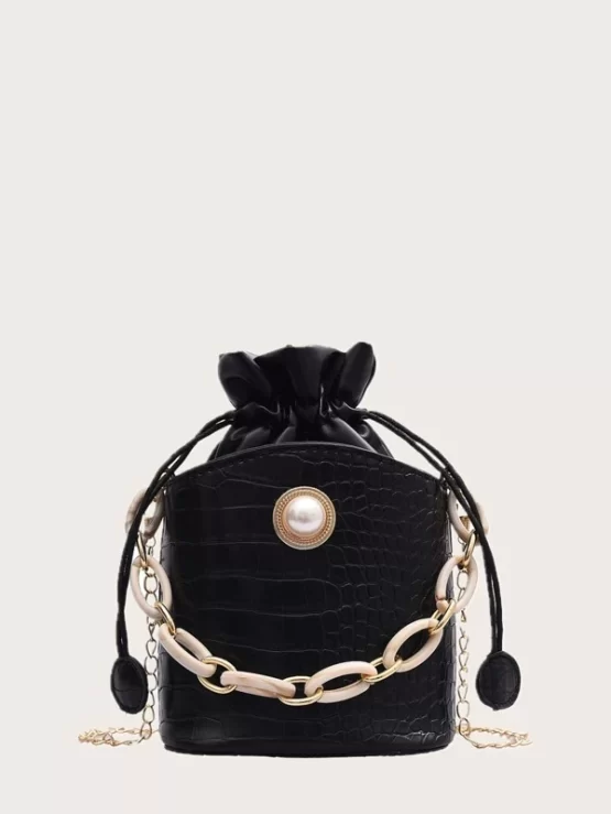 Fantastic  Crocodile Chain Bucket Bag