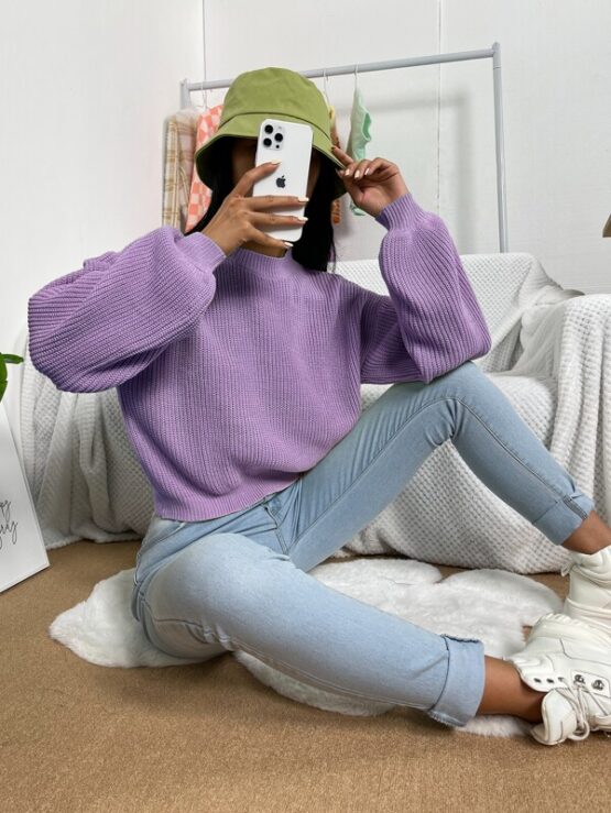 Solid Drop Shoulder Knitted Sweater - Image 13