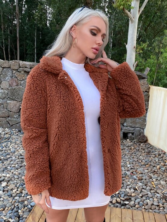 Eilly Bazar Open Front Teddy Coat - Image 4