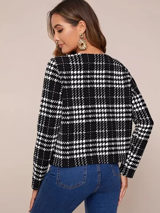 Open Front Plaid Fantastic  Jacket - Image 3