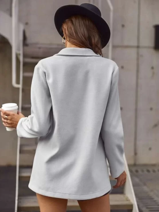 Double-breasted Lapel Neck Overcoat - Image 5