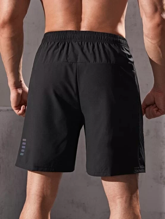Men Zipper Regular Fit Detail Sports Shorts - Image 2
